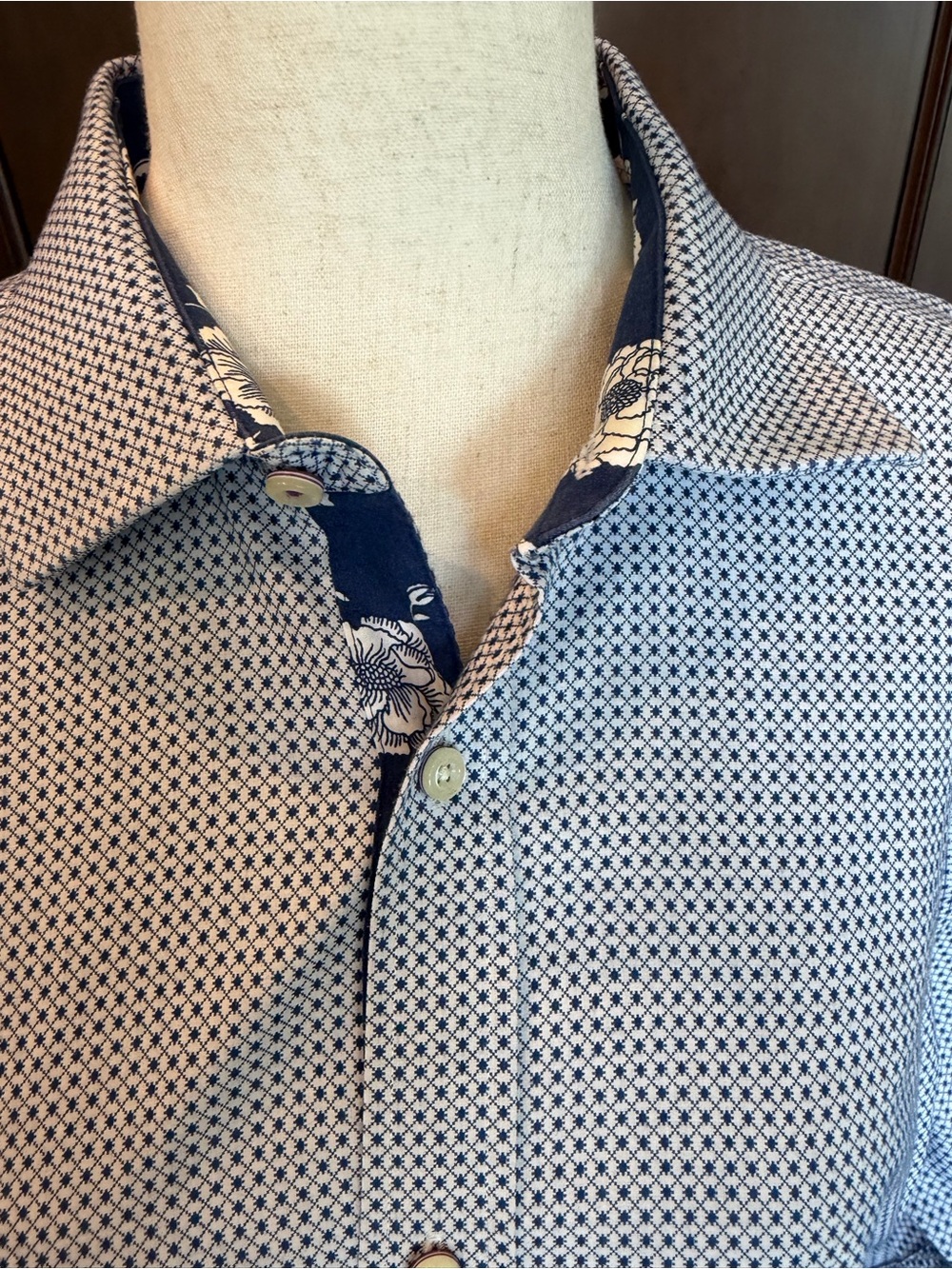 Ted Baker Endurance Long Sleeve Button Up Collared Shirt Blue 16 32/33